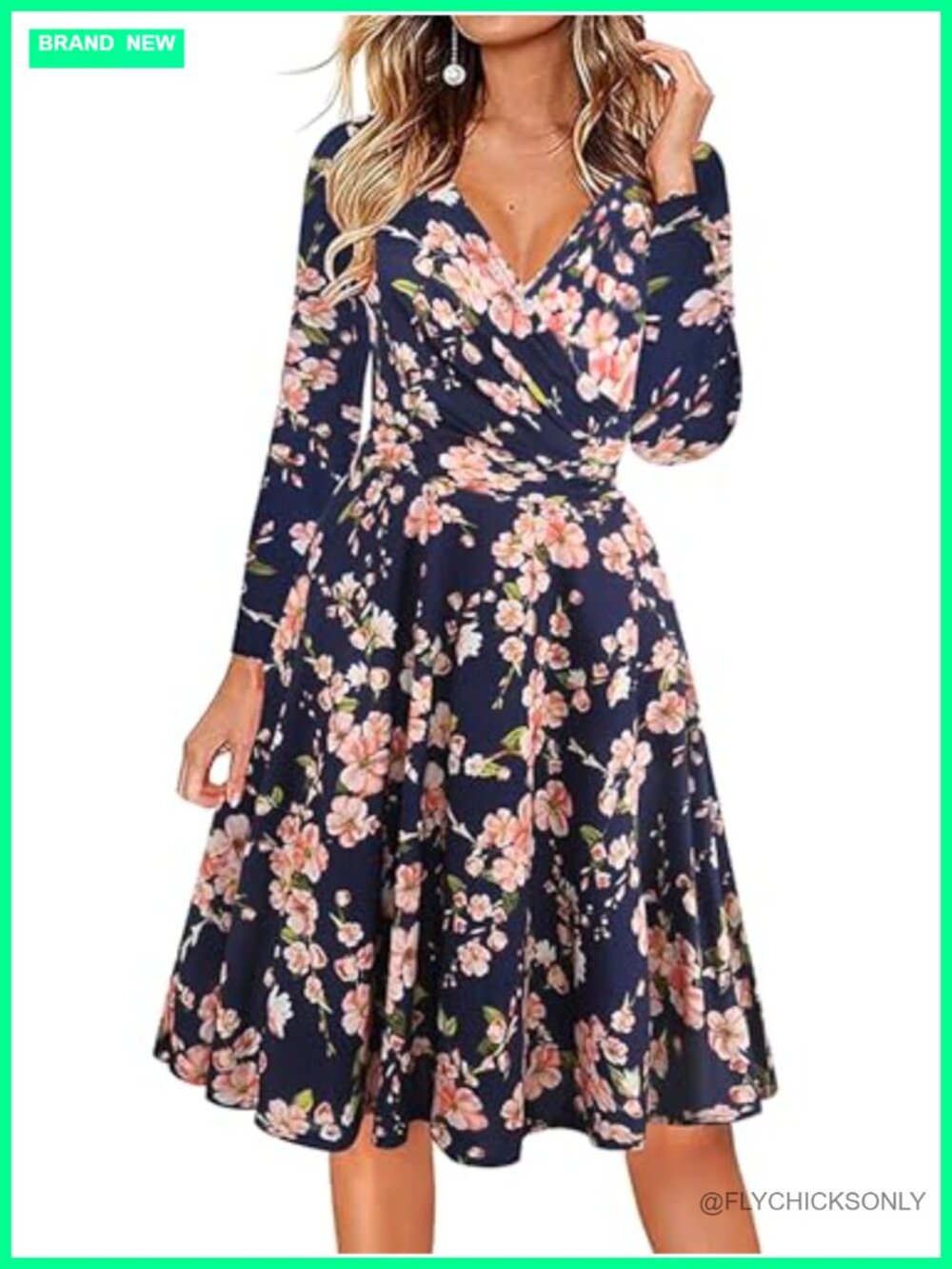 Maternity Nursing V-Neck Floral Fit & Flare Cotton Blend Dress